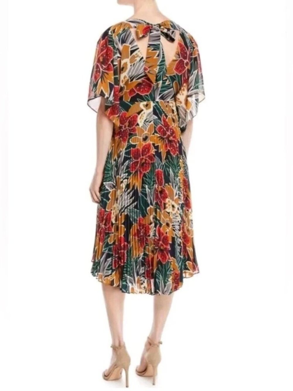 Club Monaco Zorbina Floral Pleated High-Low Dress | Size 10 - Picture 1 of 9